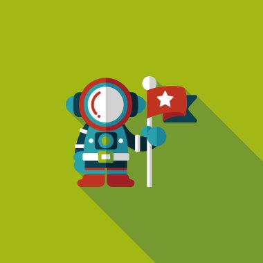 Uzun Gölge, eps10 ile uzay astronot düz simgesi