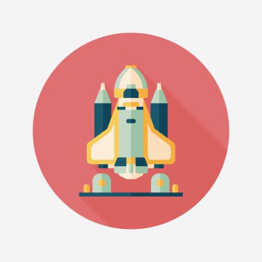 Uzun Gölge, eps10 ile alan roket düz simgesi