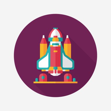 Uzun Gölge, eps10 ile alan roket düz simgesi