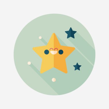 Uzay yıldız düz simgesi ile uzun gölge, eps10