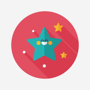 Uzay yıldız düz simgesi ile uzun gölge, eps10