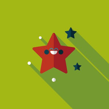 Uzay yıldız düz simgesi ile uzun gölge, eps10