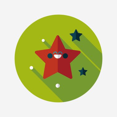 Uzay yıldız düz simgesi ile uzun gölge, eps10