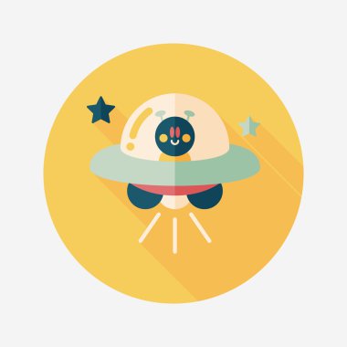 Uzun Gölge, eps10 ile uzay Ufo düz simgesi