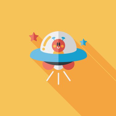 Uzun Gölge, eps10 ile uzay Ufo düz simgesi