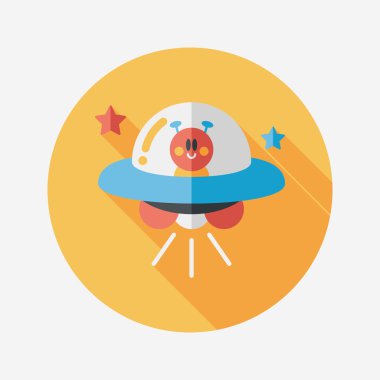 Uzun Gölge, eps10 ile uzay Ufo düz simgesi