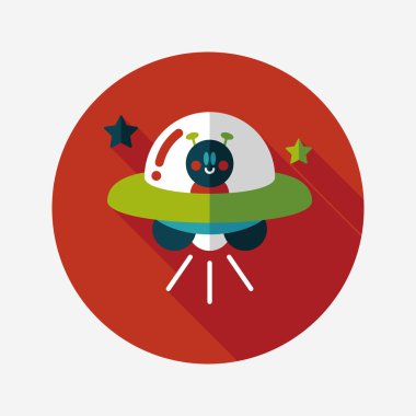 Uzun Gölge, eps10 ile uzay Ufo düz simgesi