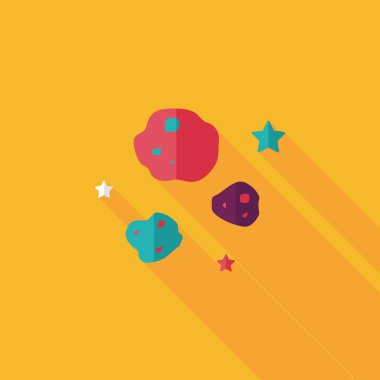 Uzun Gölge, eps10 ile alan göktaşı düz simgesi