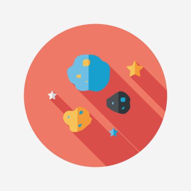 Uzun Gölge, eps10 ile alan göktaşı düz simgesi