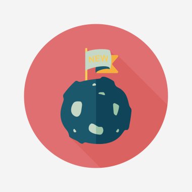 Uzun Gölge, eps10 ile alan gezegen düz simgesi