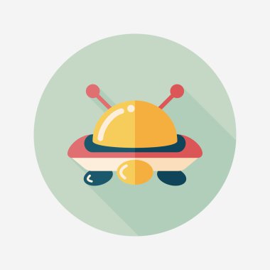 Uzun Gölge, eps10 ile uzay Ufo düz simgesi