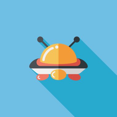 Uzun Gölge, eps10 ile uzay Ufo düz simgesi