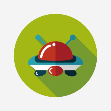 Uzun Gölge, eps10 ile uzay Ufo düz simgesi