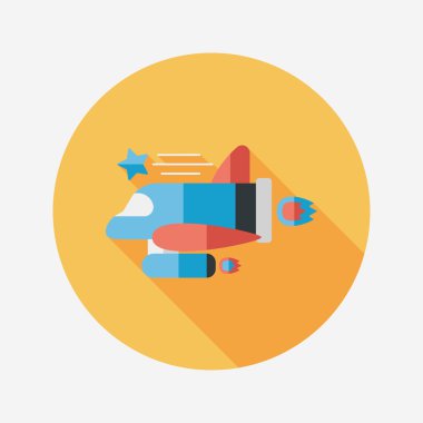 Uzay gemisi ile uzun gölge, eps10 düz simgesi