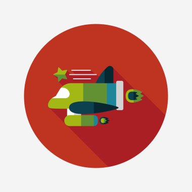 Uzay gemisi ile uzun gölge, eps10 düz simgesi