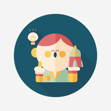 Uzay bilim adamları uzun gölge, eps10 düz simgesiyle