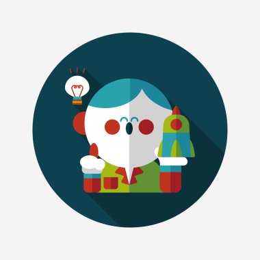 Uzay bilim adamları uzun gölge, eps10 düz simgesiyle