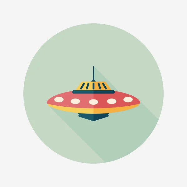 Spazio icona piatta UFO con lunga ombra, eps10 — Vettoriale Stock