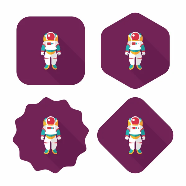 Espacio Astronauta icono plano con sombra larga, eps10 — Vector de stock