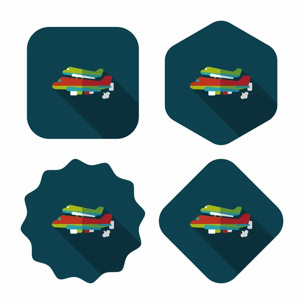 Icône plate vaisseau spatial avec ombre longue, eps10 — Image vectorielle