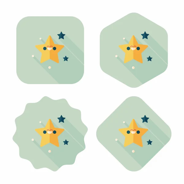 Het vlakke sterpictogram ruimte met lange schaduw, eps10 — Stockvector