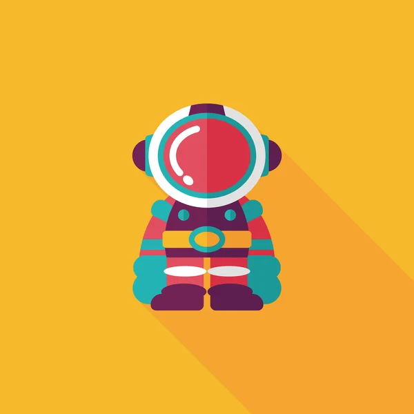 Espaço Astronauta ícone plano com sombra longa, eps10 —  Vetores de Stock
