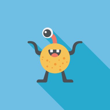 Uzun Gölge, eps10 alanı yabancı düz simgesiyle