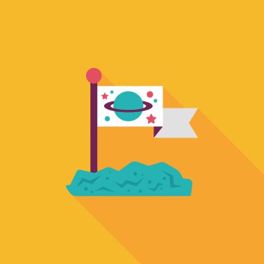 Uzay ay uzun gölge, eps10 yüzey düz simgesi