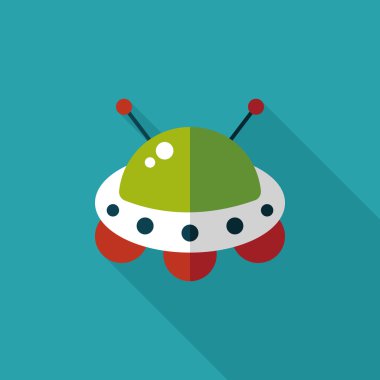 Uzun Gölge, eps10 ile uzay Ufo düz simgesi