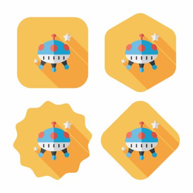 Uzun Gölge, eps10 ile uzay Ufo düz simgesi