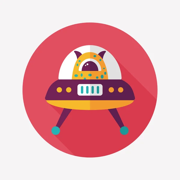 Miejsca Ufo płaski ikona z długim cieniem, eps10 — Wektor stockowy