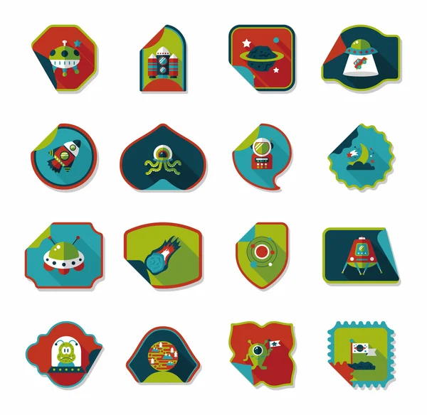 Stickers espace bannière plat fond de conception ensemble, eps10 — Image vectorielle