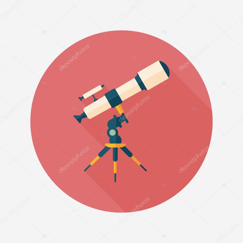 Space Telescope flat icon with long shadow,eps10