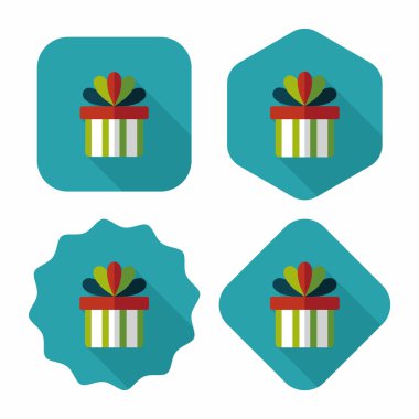 Uzun Gölge, eps10 hediye düz simgesi