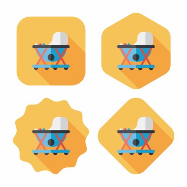 bebeğim walker düz simgesi ile uzun gölge, eps10