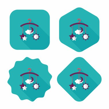 oyuncak uzun gölge, eps 10 düz simgesiyle asılı Bebek karyolası/beşik