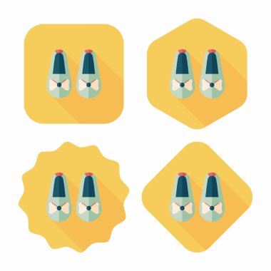 Bebek Patik düz simgesi ile uzun gölge, eps10