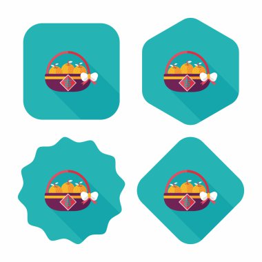 Uzun Gölge, ES'ler ile Çin yeni yılı mandarin portakal düz simgesi