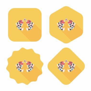 Çin yeni yılı uzun gölge, eps10, Çinli bir dekor ile düz simgesi