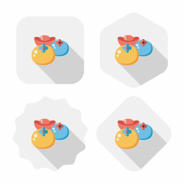 Çin yeni yılı uzun gölge, eps10, Çin şans ile düz simgesi