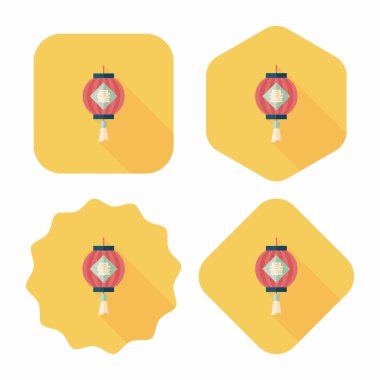 Çin yeni yılı uzun gölge, eps10, Çinli şenlik ile düz simgesi