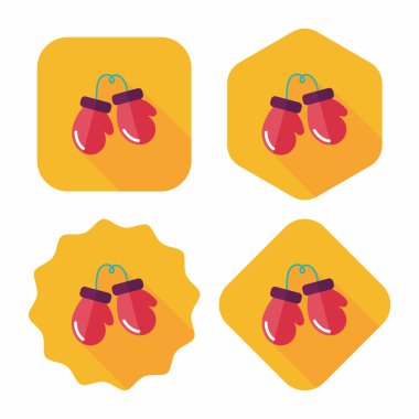 Boks eldivenleri düz simgesi ile uzun gölge, eps10