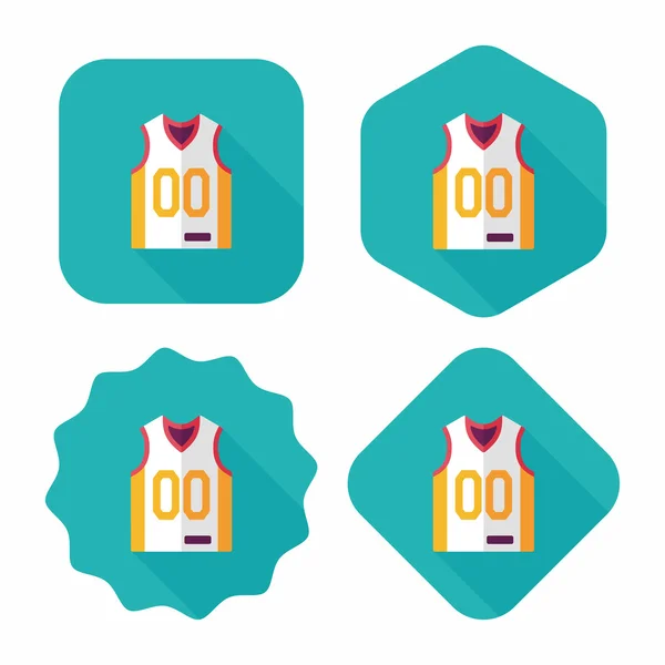 Basketball clothing flat icon with long shadow,eps10 — Stock Vector