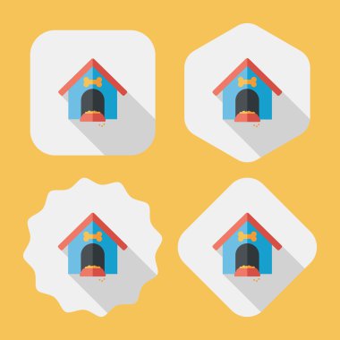 Uzun Gölge, eps10 ile evde beslenen hayvan köpek evi düz simgesi