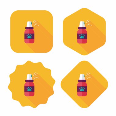 Uzun Gölge, eps10 ile evde beslenen hayvan pire spreyleri düz simgesi