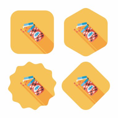 Uzun Gölge, eps10 düz simgesiyle beslemek evde beslenen hayvan balık