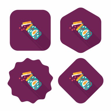 Uzun Gölge, eps10 düz simgesiyle beslemek evde beslenen hayvan balık