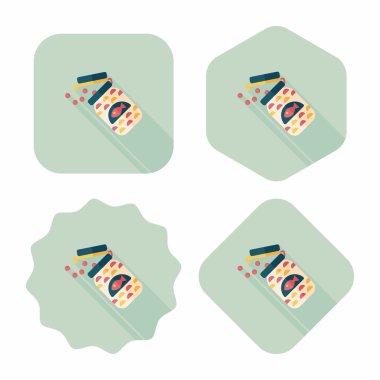 Uzun Gölge, eps10 düz simgesiyle beslemek evde beslenen hayvan balık