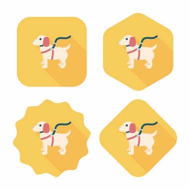 Uzun Gölge, eps10 ile evde beslenen hayvan köpek düz simgesi