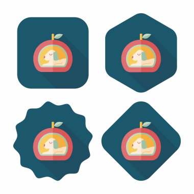 Uzun Gölge, eps10 ile evde beslenen hayvan yatak düz simgesi